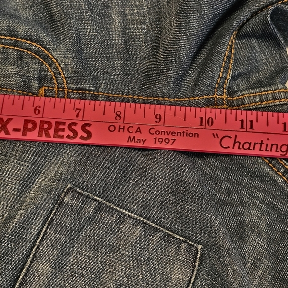 Standards & Practices Distressed Patchwork Straight Leg Jeans Size 14 - Picture 9 of 14